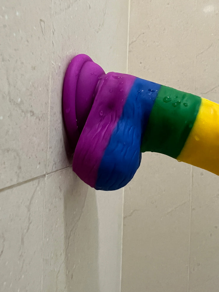 7" Rainbow Silicone Dildo