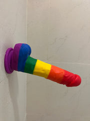 7" Rainbow Silicone Dildo