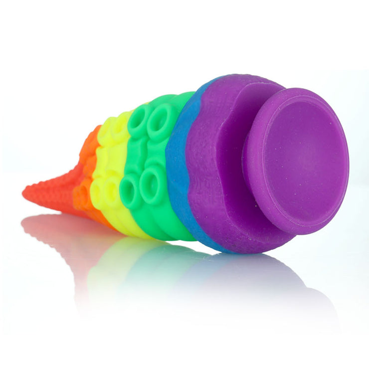 Rainbow LGBT Girthy Silicone Tentacle Dildo