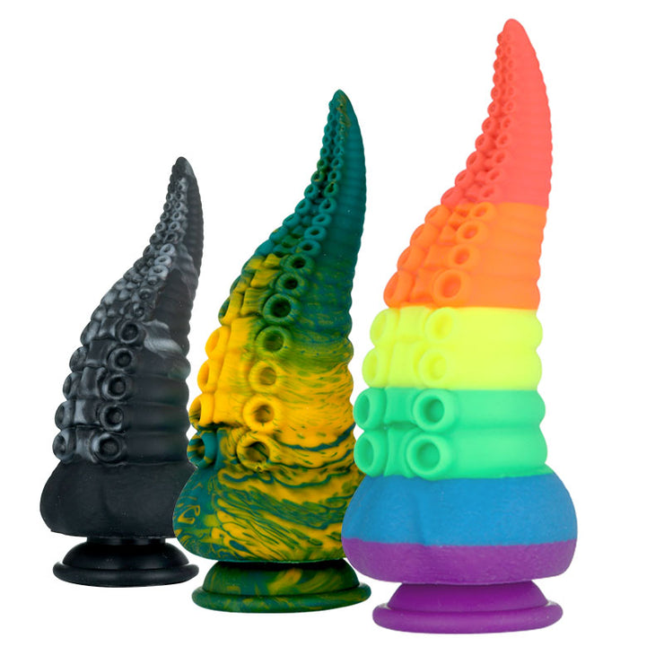 Rainbow LGBT Girthy Silicone Tentacle Dildo