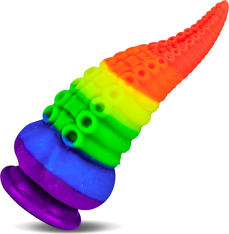 Rainbow LGBT Girthy Silicone Tentacle Dildo