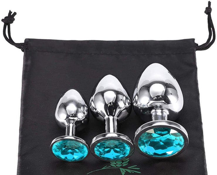 Serentasy Butt Plugs 3 Piece Set Blue