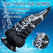 Black Girthy Silicone Tentacle Dildo Jungle Color